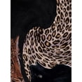 thumbnail image 4 of Black and yellow leopard print splicing cheetah silhouette men's short-sleeved T-shirt, personalized animal element printed trendy top, summer high street fried street models, 4 of 8
