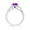 thumbnail image 2 of ANGARA Natural Round 1.8 ct Amethyst Twisted Diamond Shank Ring in 14K White Gold for Women (Size-8mm) | February Birthstone, Birthday, Anniversary, Jewelry Gift for Women | Natural Amethyst Ring, 2 of 8