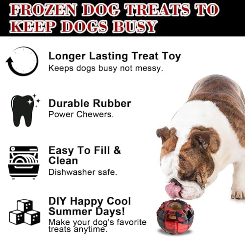Dog Toy, Frozen Dog Treats to Keep Dogs Busy, Interactive Treat Dispensing Dog Toy Puzzle, Interactive Chew Toys for Puppy Small Medium Dog, Power Chewer, Durable Rubber-Easy to Clean (Medium)