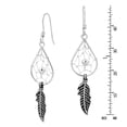 thumbnail image 3 of AeraVida Art Dreamcatcher Teardrop Shaped Feathers Sterling Silver Fish Hook Dangle Earrings Western Fashion Jewelry Gifts for Women, 3 of 4