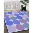 thumbnail image 3 of Ahgly Company Machine Washable Indoor Round Transitional Blue Angel Blue Area Rugs, 6' Round, 3 of 7