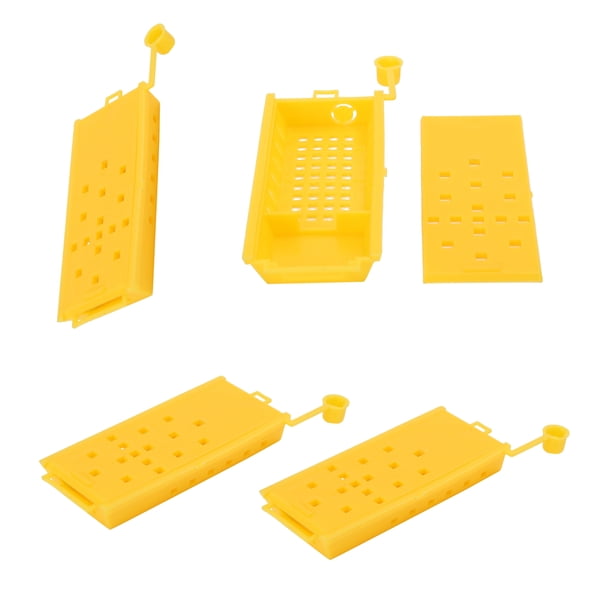 Jaula 20 Piezas Jaulas De Abeja Reina Caja De Captura De Plástico Amarillo Herramienta De Transporte De Apicultura Equipo De Apicultor