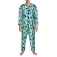 thumbnail image 3 of Vsdgher Penguins Mens Pajama Set, Soft Warm Long Sleeve Sleepwear, Cozy Button-Down Pjs for Men-, 3 of 7