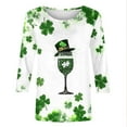thumbnail image 5 of Saint Patricks Day Shirt Women Casual Round Neck Tshirts Shamrock Graphic Tees 3/4 Sleeve Loose Fit Blouse Festival Tops, 5 of 5