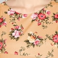 thumbnail image 7 of Janasya Indian Round Neck 3/4 Sleeve Floral Print Peach Poly Crepe Kurta For Women, 7 of 7