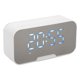 thumbnail image 4 of Altavoz Bluetooth con Despertador Digital Pantalla de Temperatura Anuncio de Voz Radio FM Espejo Despertador Altavoz Blanco, 4 of 5
