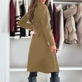 thumbnail image 5 of Womens Wool Coat with Belt Double Breasted Trendy Winter Long Pea Coats Pocketed Trench Coat Lapel Jacket Outwear (XL, Khaki), 5 of 7