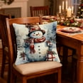 thumbnail image 6 of Christmas Decorative Pillow Covers 18x18" Christmas Snowman Pillowcase Christmas Print Pillowcase Soft Decorative Cushion Cover Comfortable & Breathable Pillow Covers, 6 of 7
