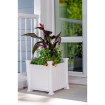 Vita Classic 15" L x 15" W Cardiff Vinyl Planter Box, White, VA68212