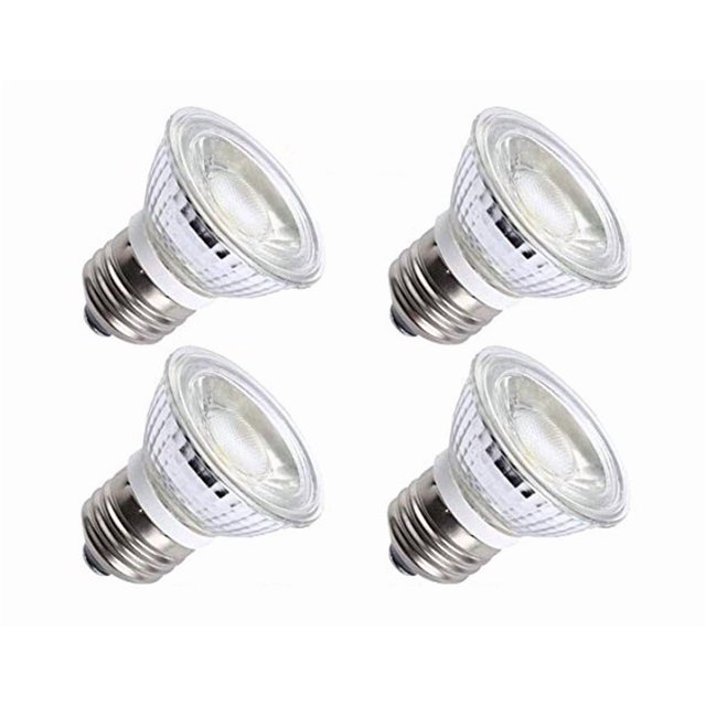 Ctkcom Bombilla Led Par16/Hr16 De 5 W (Paquete De 4) - Bombilla De Inundación Cob E26/E27 De 36 Grados, 450 Lm, 6000 K, Luz Blanca Diurna, Equivalente A Bombilla Halógena De 50 W, Bombillas Led De 110