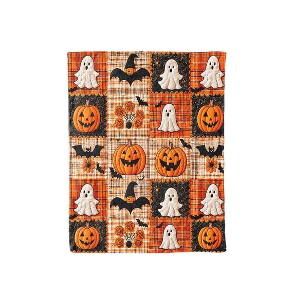 Multi‑Pattern Halloween Flannel Throw Blanket 47.2"x59.1" /59.1"x78.7", Soft Warm Holiday Cover For Dorm Sofa Bed Autumn‑Themed Home Decoration