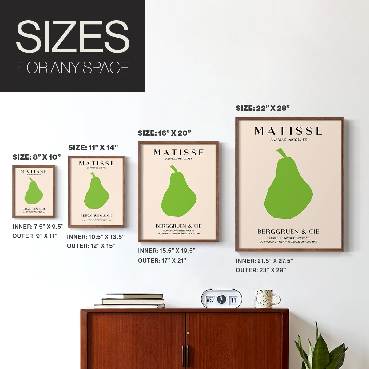 Matisse CLXXII Framed Print in Brown Solid Wood 8 x 10 Framed Print