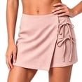 thumbnail image 3 of Cagogo Women Plus Size High Waisted Tie Dye Mini Skirt Shorts Casual Solid Basic Party Vacation Beach Shorts, Pink M, 3 of 6
