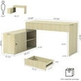 thumbnail image 3 of Modern Computer PC Desk Table with Storage, Corner L Shaped Desk with Drawers, Home Office Desk for Bedroom and Small Space, for Writing, Executive, Study, Work, Vanity - Natural, 3 of 7