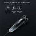 thumbnail image 4 of Men's Electric Shaver - Corded and Cordless Rechargeable 3D Rotary Shaver Razor for Men with Pop-up Sideburn Trimmer Wet and Dry with Wall Adapter 100-240V, 4 of 6
