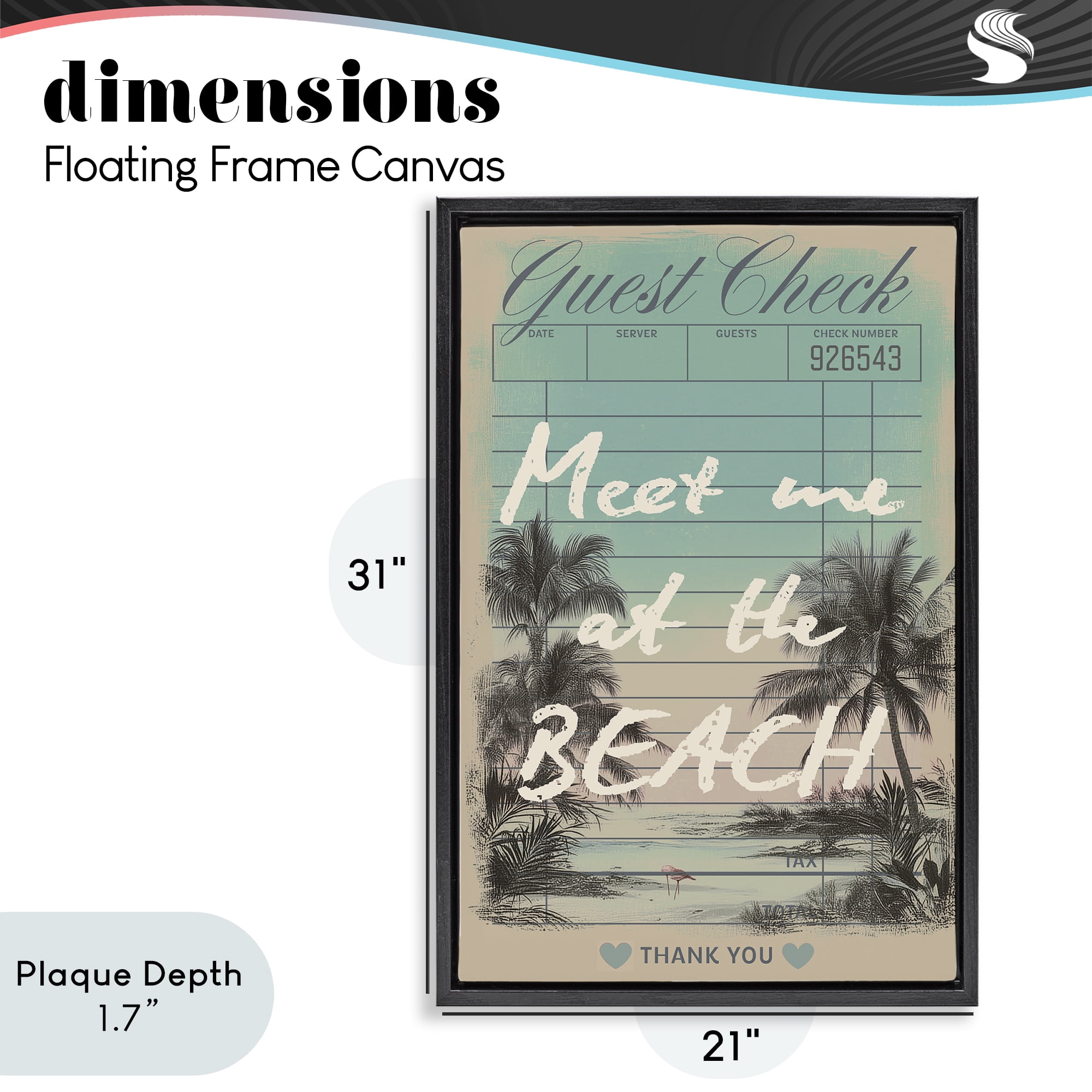 Stupell Industries Meet Me At Beach Check Black Framed Floater Canvas Wall Art, design by Annabelle Hall