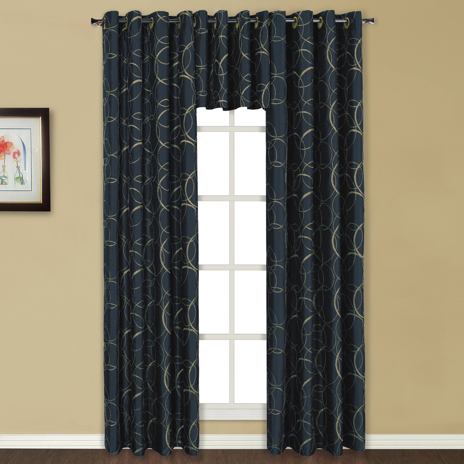 Sinclair 54 X 18 Window Curtain Grommet Valance Navy Walmart Com