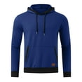 thumbnail image 1 of Chemises pour Hommes, Chandail à Manches Longues Décontracté Uni à Col Rond, Confortable, Chandails à Capuchon, Cadeaux pour Hommes, P, 1 of 2