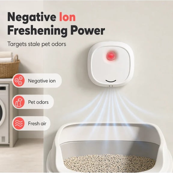 Eolstice Smart Litter Box Deodorizer, Rechargeable, Intelligent Sensor, Timer, Silent Odor Remover, for Cat Litter Box Toilet, Bathroom