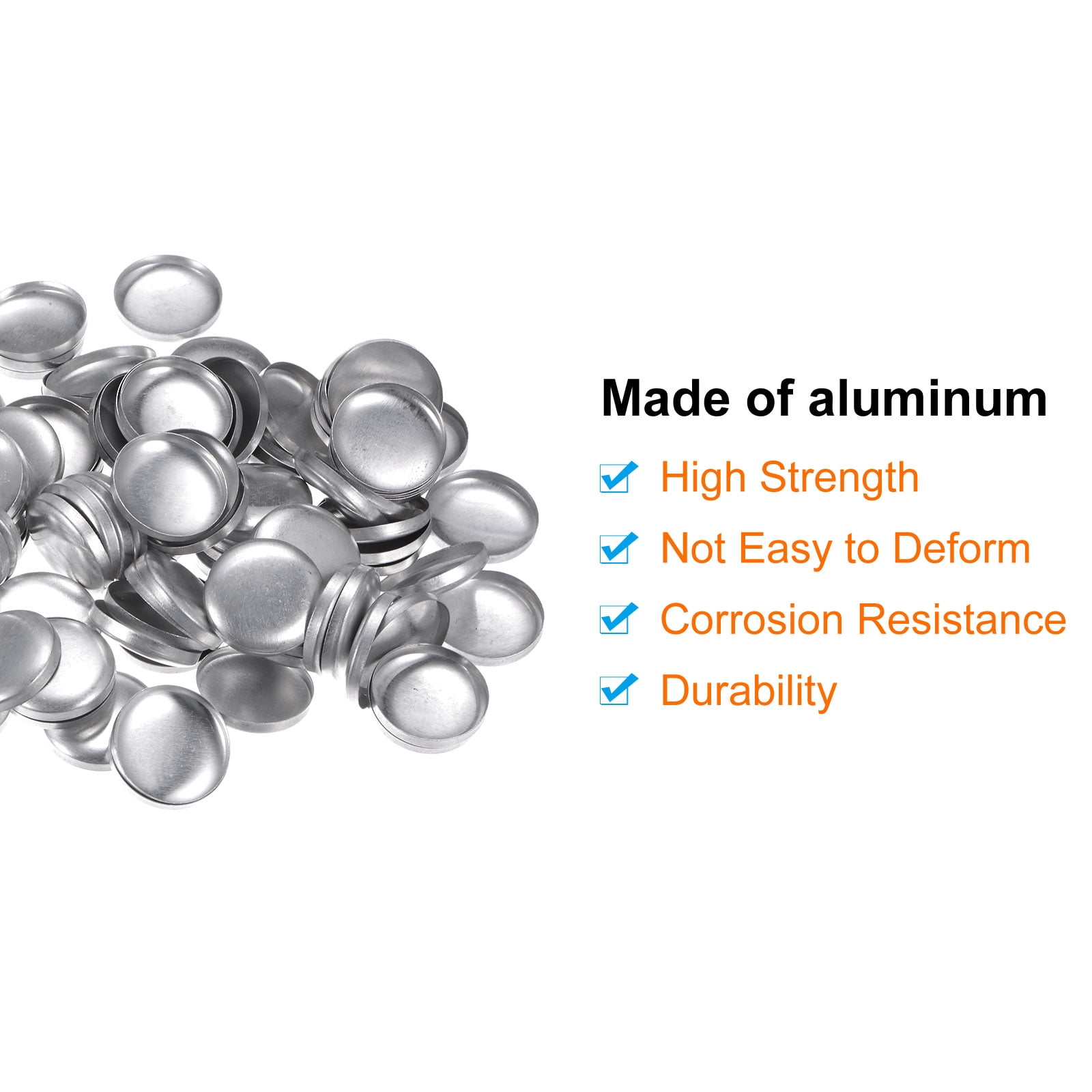 Uxcell 500 Set Button Supplies 36L(22.9mm/0.9") Aluminum Button Parts for Button Maker Machine