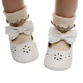 thumbnail image 3 of Otqutp Little Kid Flat Shoes&nbsp;Girls Single Shoes Bowknot First Walking Shoes Hook Loop Toddler Soft Bottom Breathable Princess Shoes, 3 of 5