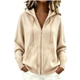 thumbnail image 2 of Odbmxy Sweaters for Women Cardigan Long Sleeve Fall Winter Hooded Womens Sweater Knit Solid Color Zip up with Pockets, 2 of 5