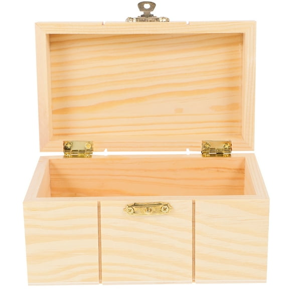 LEXSOMEO Wood Jewelry Box Unfinished Wooden Jewelry Case Jewelry Storage Box Trinket Box