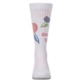 thumbnail image 2 of MeMoi Girls "Good Time" Cotton-Blend Floral-Trim Novelty Knee High Sock - Girls - Female, 8, White, 2 of 3