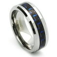 thumbnail image 2 of Men Women Tungsten Carbide Wedding Band Ring 8mm Comfort Fit Carbon Fiber Inlaid Pattern Tungsten Ring, 2 of 3