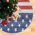 thumbnail image 5 of FMSHPON 4th of July Patriotic StarsStripes on Wood Xmas Christmas Tree Skirt Stand Mat for Holiday Party Decoration Indoor Outdoor 48 inches, 5 of 6