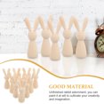 thumbnail image 6 of Qiysamall 10pcs Unfinished Wooden Peg Dolls Unpainted Wood Figures for Crafting Painting and Decoration, 6 of 10