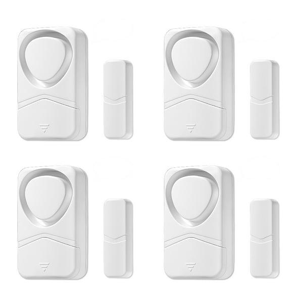 Wsdcam Alarmes de Porte et de Fenêtre pour la Sécurité à la Maison, Alarme à Capteur Magnétique 110 dB, Alarme de Porte de Piscine pour la Sécurité des Enfants, Alarmes de Petite Porte Sans Fil 4-en-1, Lot de 4