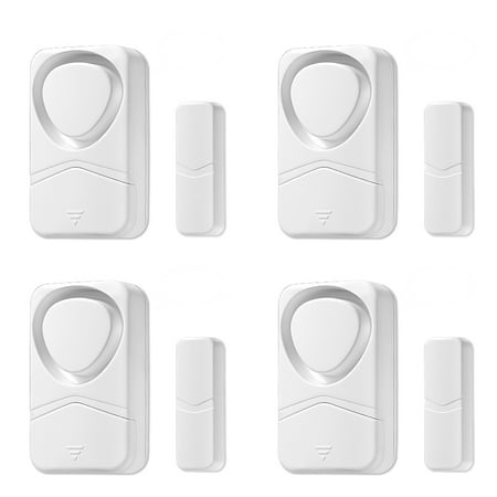 Wsdcam Door and Window Alarms for Home Security, 110dB Magnetic Sensor Alarm, Pool Door Alarm for Kids Safety, 4-in-1 Mode Small Wireless Door Alarms 4Pack