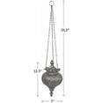 thumbnail image 4 of Antique Silver Oriental Moroccan Ramadan Lantern Metal Hanging Pendant Light Candle Lantern Lamp Decorative Decor Indoor Outdoor - Small, 4 of 15