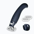 thumbnail image 2 of Freya Vee Razor + Vibe 2-in-1 Starter Kit, 2 blades refills. Safely designed vibrator handle personal messager, 6 modes, Body-safe silicone curved. IP7 Water resistant. Quiet & Discreet for travel, 2 of 7