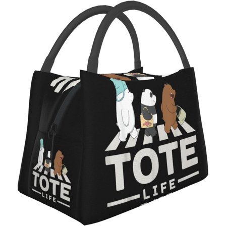 Cartoon Lunch Bags We Bare Anime Bears Insulated Lunch Tote Reusable Portable Lunch Box for Outdoor Office Picnic 11 X 6.5 X 7 in