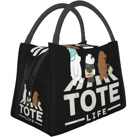 Cartoon Lunch Bags We Bare Anime Bears Insulated Lunch Tote Reusable Portable Lunch Box for Outdoor Office Picnic 11 X 6.5 X 7 in