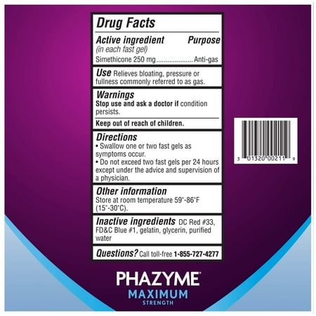 Phazyme Maximum Strength Softgel, 250mg, 12 Ct