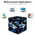 thumbnail image 2 of Starry Shark Foldable Toy Box Cube Organizer with Handle, 10.8"x10.5"x10.6", Large Capacity Toy Storage Bin, 2 of 6
