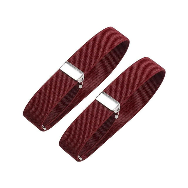 kurtrusly 2 Pcs Mode Chemise pour Hommes Manches Élastiques Brassards Femmes Rouge