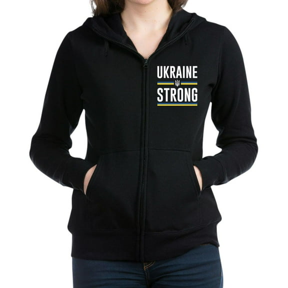 CafePress - Ukraine Strong Women's Zip Up Hoodie - Women's Zip Hoodie