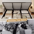 thumbnail image 3 of Lifezone King Linen Upholstered Storage Bed Frame with Button Tufted Wingback Headboard, Hydraulic Lift-Up Under-Bed Storage, Beige, 3 of 8