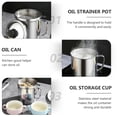 thumbnail image 3 of Bacon Grease Container, 1.4l Kitchen Stainless Steel Oil Container Can With Strainer And Anti-Slip Coaster Tray For Store Meat Frying Oil And Cooking Grease Storage, 3 of 9