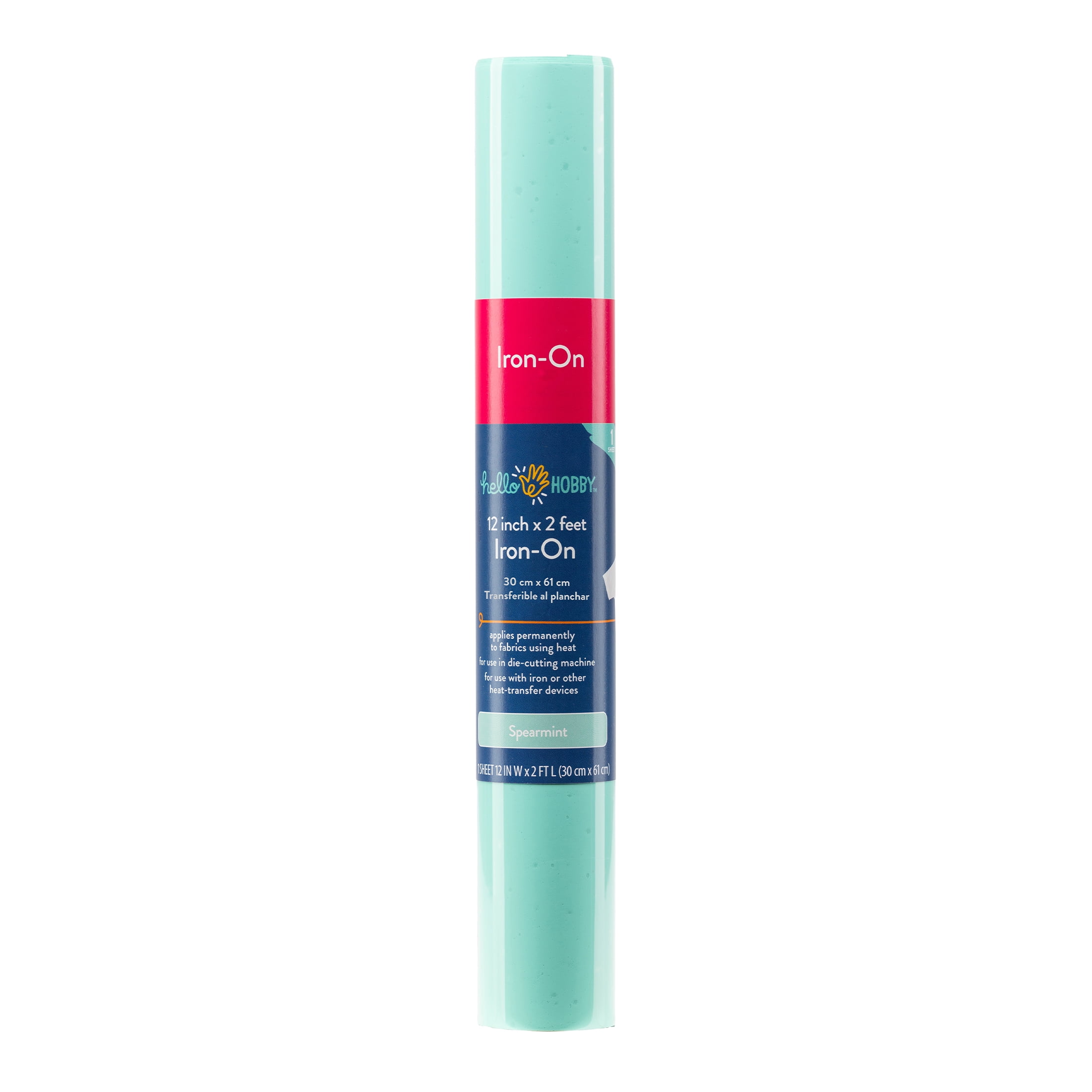 (3 pack) Hello Hobby 12" x 2' Spearmint Iron-On Craft Vinyl Roll