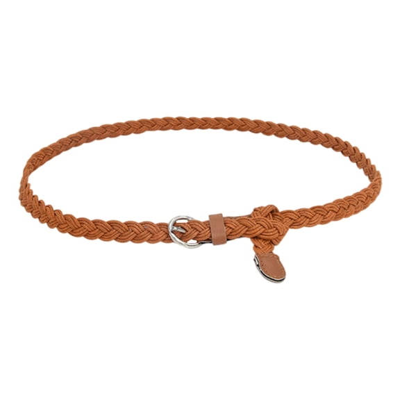 THHEIC Adjustable Thin Braided Waistband Rope Faux Leather Belts for Women