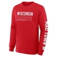 thumbnail image 4 of Men's Fanatics Red Wisconsin Badgers Quad Fuel The Fire Long Sleeve T-Shirt, 4 of 5