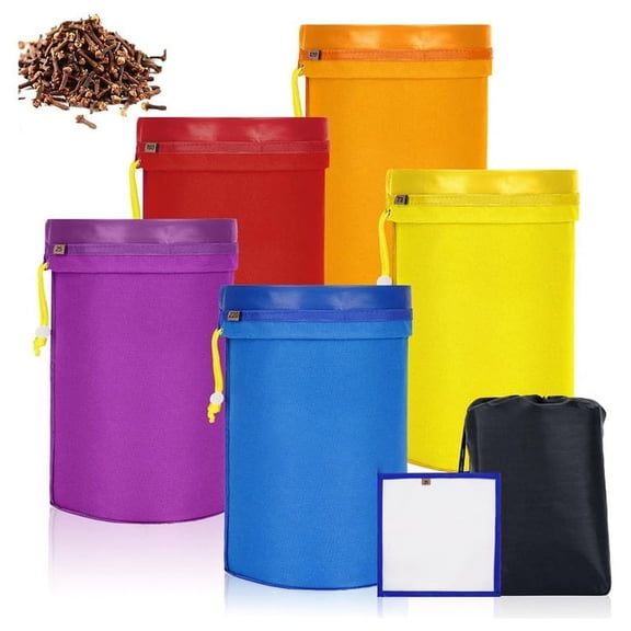 HOT 5 Pack 1-Gallon Filter Bag, Storage Bags with Screen Reusable Brew Bag Adjustable Drawstring Fine Mesh