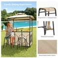 thumbnail image 4 of GVN 3-Piece Patio Bar Set Grill Gazebo & 2 Bar Stools with Tempered Glass Bar Table-Brown, 4 of 9