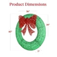 thumbnail image 7 of Best Choice Products 60in Pre-Lit Outdoor Christmas Wreath, LED Metal Holiday Decor w/ 206 Lights, Bow - Green/Red, 7 of 7