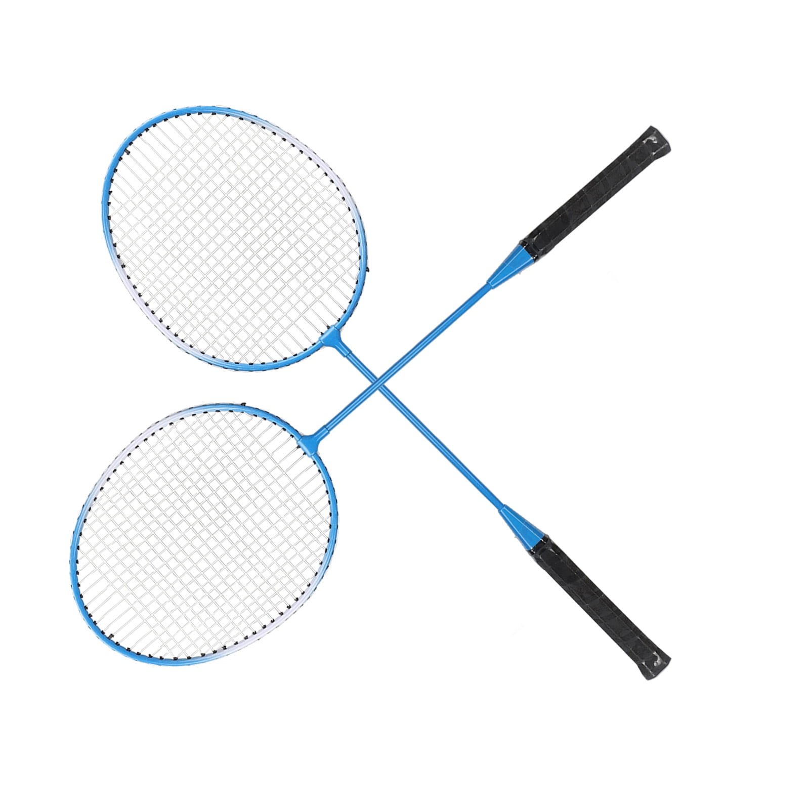 LEIJIAER Starter Portable Grip Handle Badminton Set Head-Heavy for Beginners, 2 People, 2 Piece Set with Comfortable Grip Iron Alloy Racquets Blue 27.16 inches / 69.00 cm